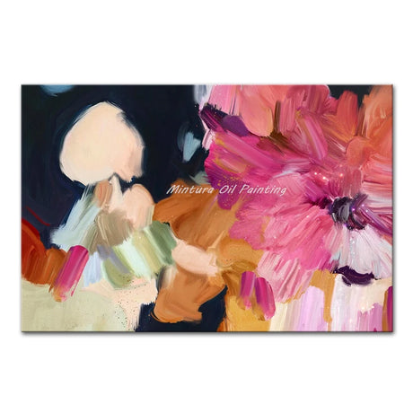 Mintura,Handpainted Abstract Color Block Oil Painting on Canvas Frameless Poster Wall Art Picture Modern Home Decoration Artwork