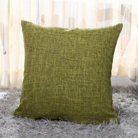 Home Cotton and Linen Cushion Cover 45x45CM Solid Color Yellow Gray Blue Green Orange White Decorative Pillows Case