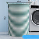Foldable Minimalist Striped Laundry Basket Multi Use Collapsible Storage Organizer for Bathroom Bedroom Toy Clothes Home 1 Pack