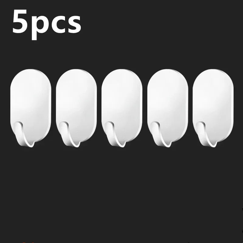 5/10Pcs Self-Adhesive Wall Hooks Door Keys Clothes Hanger Robe Hook Coat Rack Towel Holder Bathroom Accessory Multifunction Hook