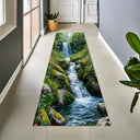2D Mountain Stream Carpet Non-slip Floor Mat Realistic Landscape Rug Perfect for Home Decor Hallway Living Room Bedroom