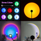 1-4pcs Sunset Lamp LED Rainbow Neon Night Light Projector Photography Wall Atmosphere Lighting for Bedroom Home Room Decor Gift