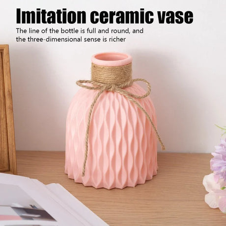 1PC Water Ripple Vase - Flower Pot Basket, Twine Plastic Vase, Small Fresh Flower Arrangement Vase, Scandinavian Home Decoration