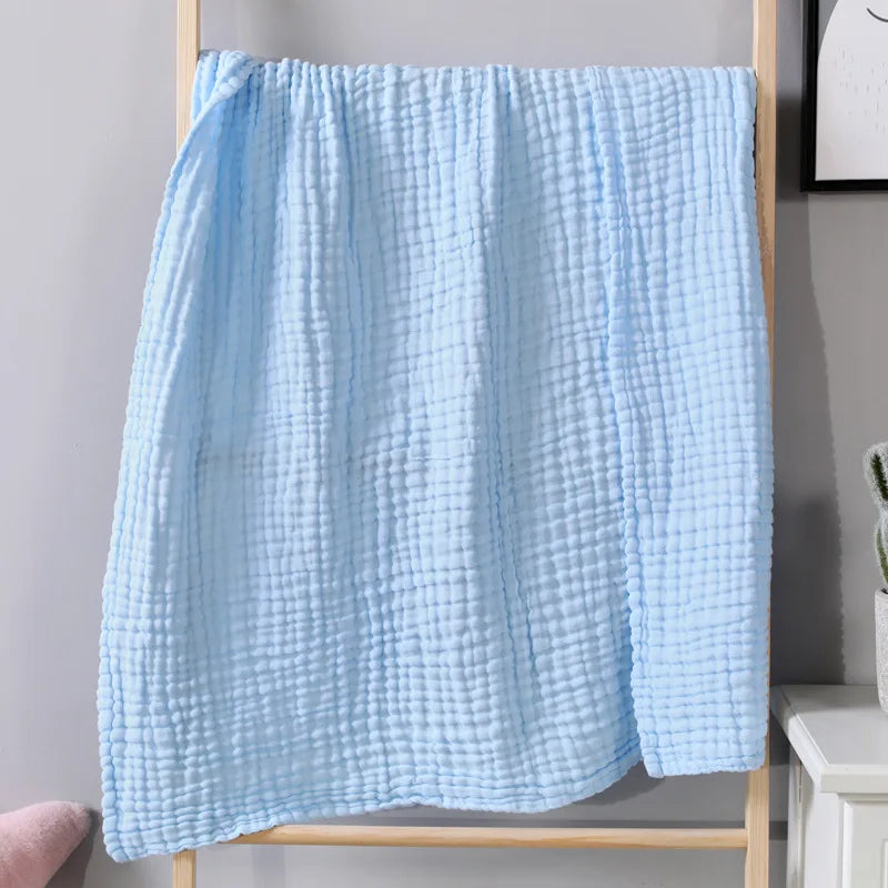 6 Layer Cotton Gauze Blanket Multipurpose Baby Bath Towel Waffle Texture Soft Children's Throw Blanket Without Fluorescent Color