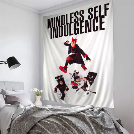 Mindless Self Indulgence Anime Tapestry - Tarot Hippie Wall Rug, Dorm & Home Decor, Unique Hanging Art, Vibrant Design