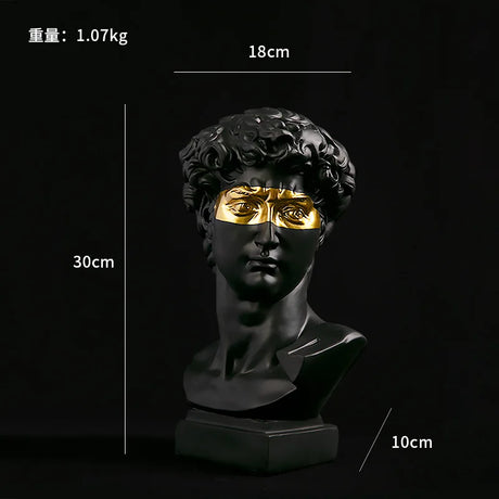 European Home Decoration David Head ResinStatues Statues Home Decor  Modern Abstract Art  Bust Sculpture Art Sketch Practice