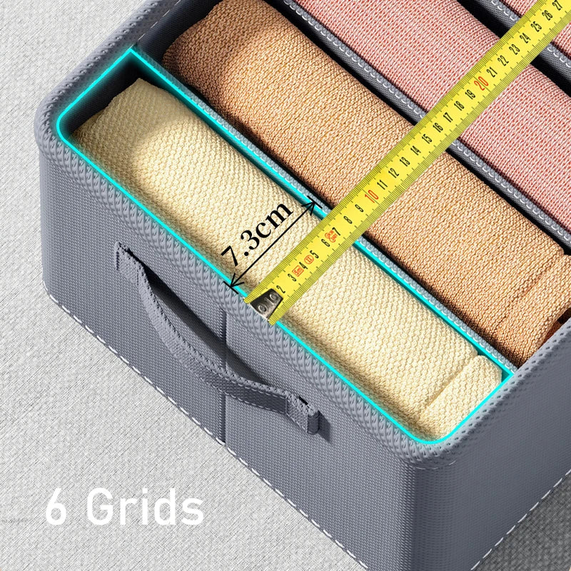 Thickened Pants Storage Box Foldable 9/7/6 Grids Organizer for Jeans Sweatshirt Shirt Wardrobe Organizers of Cabinets and Drawer
