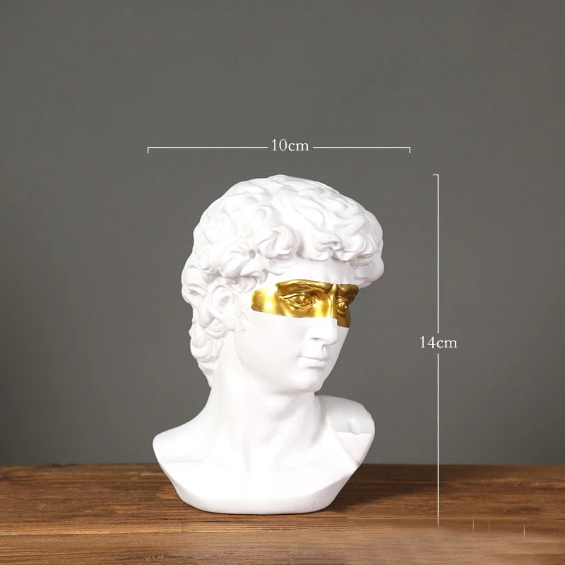 European Home Decoration David Head ResinStatues Statues Home Decor  Modern Abstract Art  Bust Sculpture Art Sketch Practice