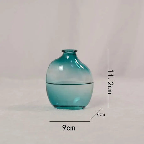 Fashion Gradient Color Glass Flower Vase Mini Irregular Hydroponic Vase Flower Arranger Vase Ornaments Home Decoration