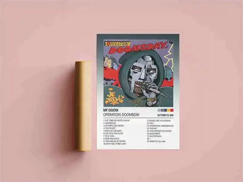 MF Doom Comic Album Poster Aesthetic Rapper Hip Hop Rock Music Band MM Food Mask Canvas For Wall Art Room Decor Home Decoration