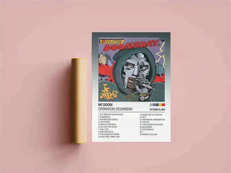 MF Doom Comic Album Poster Aesthetic Rapper Hip Hop Rock Music Band MM Food Mask Canvas For Wall Art Room Decor Home Decoration