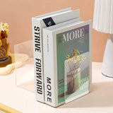 1pc Acrylic Bookends Stand Bookshelf Desktop Decorative Storage Rack