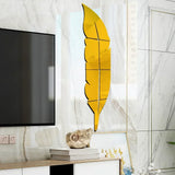 3D Dancing Feathers Mirror Wall Stickers DIY Art Atmosphere Home Shining Wall Stickers House Decoration Living Room Decoration