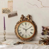 European Retro Living Room Decoration Wall Clock American Classical Nostalgic Wall Clock Restaurant Angel Clock Ornaments Gift