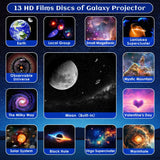 Galaxy Projector for Bedroom Pro Version HD 12 in 1 Film Discs Star Projector Galaxy Light Planetarium Projector with Timer White Noise 360 ° Rotation Bluetooth Remote Control
