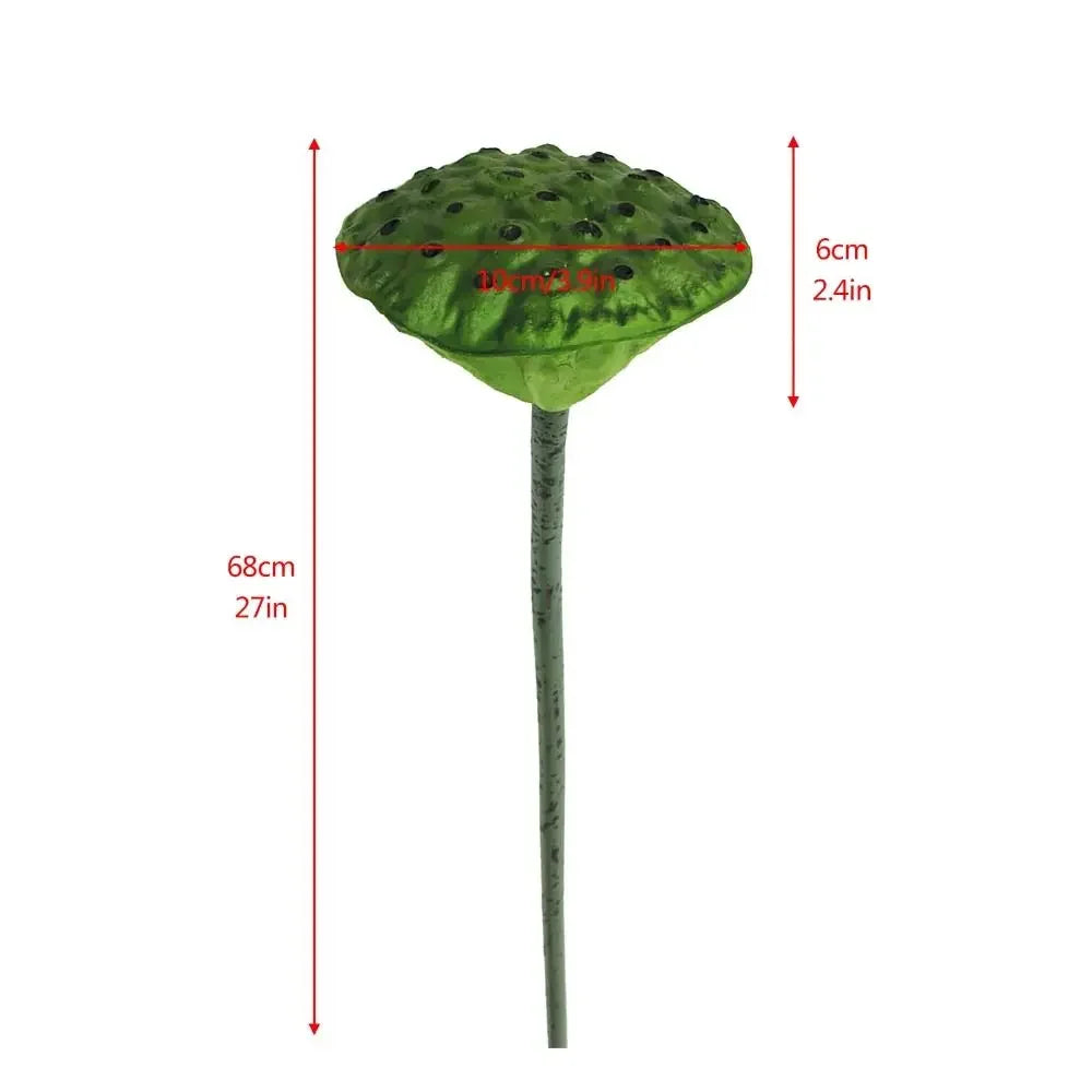 1PC DIY Decoration Artificial Flower New Landscape Long Stem PU Green Plant Artificial Flower Pole Lotus Pod Artificial Lotus