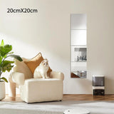 4/8Pcs Acrylic Mirrors Set Self Adhesive Mirror Tiles 2mm Thick Flexible Unbreakable Mirror Sticker Square Mirror Wall Stickers