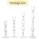 3Pcs Glass Candlestick Holders Glass Taper Candle Holders Groovy Wavy Elegant Candle Stick for Home Party Decoration