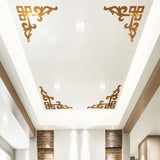 Acrylic Mirror Sticker Wall Cabinet Decor Self-adhesive Geometry Wall Corner Decorative Wall Stickers DIY Room Home Office Decor