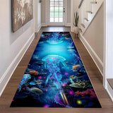 Ocean Theme Runner Rug 3D Vision Coral Reef Fish Starfish Jellyfish Printed Non-Slip Carpet  for Hallway Living Room Floor Decor