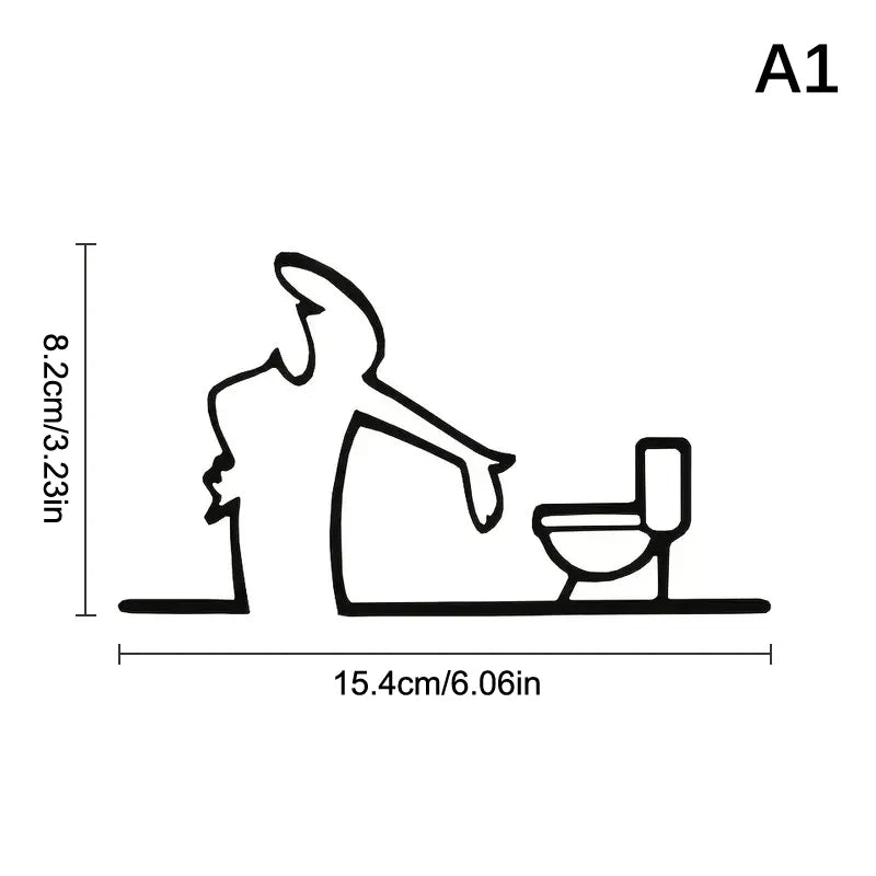New La Linea Minimalist Line Art Car Sticker Bumper & Window Door Wall Decal With Cartoon Character Design Home Car Decoration