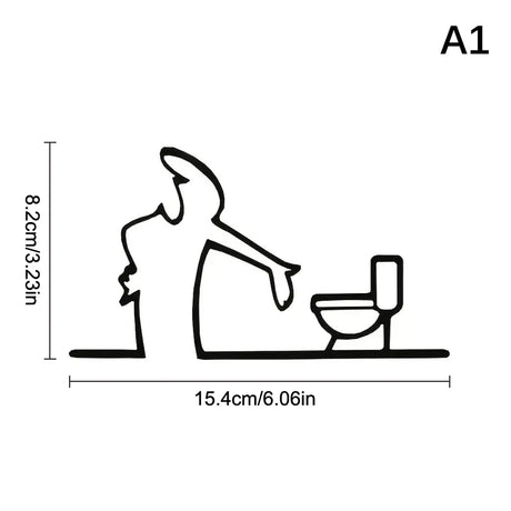 New La Linea Minimalist Line Art Car Sticker Bumper & Window Door Wall Decal With Cartoon Character Design Home Car Decoration
