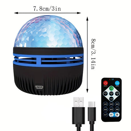 USB Galaxy Projector Aurora 5V Night Light 360° Rotating GB Colorful NightLights with Remote Control for Home Theater Room Deco