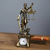 Creative Retro Round bottom Justice Goddess Statue Lawyer Office Ornament Gifts Home Living room Sculpture Desk Decor