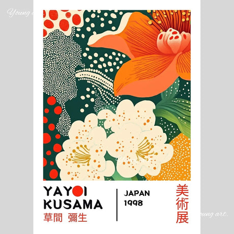 Japanese Yayoi K_Kusama Abstract Canvas Prints Poster Japandi Vintage Animal Aesthetics Art Prints Bedroom Wall Art Home Decor