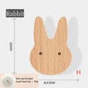Cute Wall Wooden Hooks Children's Room Animal Hook Wall Keychain Coat Hook Home Decoration Solid Wood Hook Hanger Kitchen Access