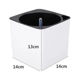 Self Watering Planter White Flower Pot with Water Level Indicator White Self Watering Planter Modern Decorative Planter Pot