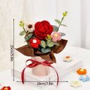 Knitted Flower Bouquet Crochet Rose Flowers Hugging Bucket New Year Gifts Living Room Desk Decoration Mother's Day Gift