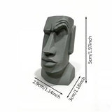 Raising eyebrows Moai statue - Easter Island avatar, eye-catching "Are you serious?" emoji desktop decoration ornament