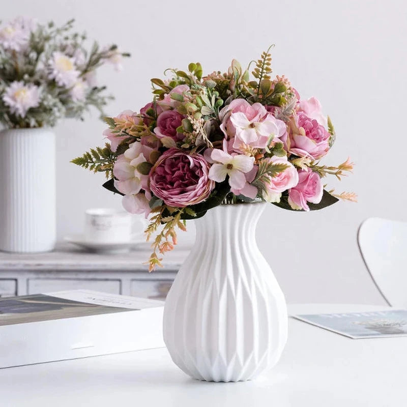 Modern Vase, White Plastic Vase, Flower Pot, Scandinavian Home Decor, Living Room Decor, Wedding Floral Arrangement Vase