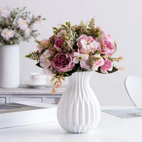 Modern Vase, White Plastic Vase, Flower Pot, Scandinavian Home Decor, Living Room Decor, Wedding Floral Arrangement Vase