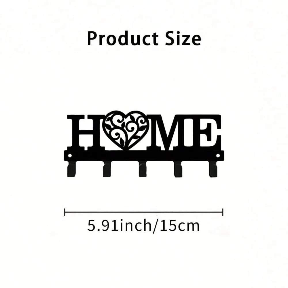 CIFBUY Iron Wall Art Metal Key Hook Home Entryway Organizer for Coats Hats Bags Decorative Hanging Decor Modern Rustic Accent