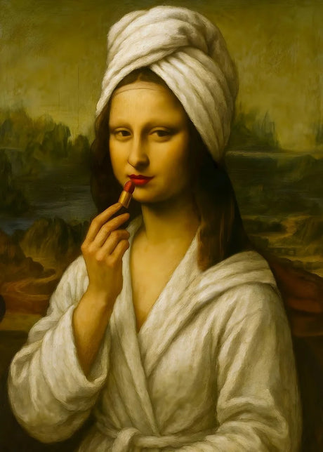 Mona Lisa Funny Toilet Canvas Print Poster Vintage Abstract Art Figure Painting Wash Room Toilet Hallway Wall Art Home Decor