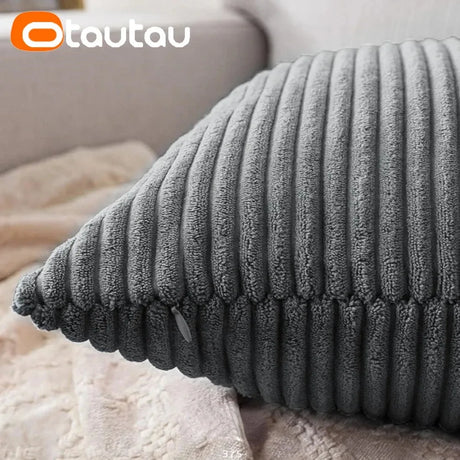 OTAUTAU Cotton Corduroy Cushion Cover Without Insert Throw Pillowcase 30x50/40x40/45x45/50x50/55x50/60x60cm KD024