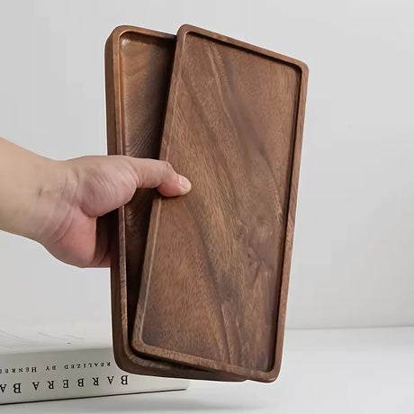 Natural Wooden Tray Rectangular Plate Fruit Snacks Food Storage Trays Hotel Home Serving Tray Decorate Supplies