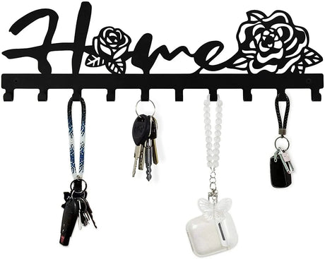 Decorative Metal Key Holder Wall Mounted Key Hooks Hanging Artwork Storage Rack Home Iron Art