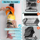 1pc Hat Storage Rack, Wall Mounted for 18 Caps, Multi-Layer Shelf, Space Saving Display for Bedroom, Closet Door, Entryway