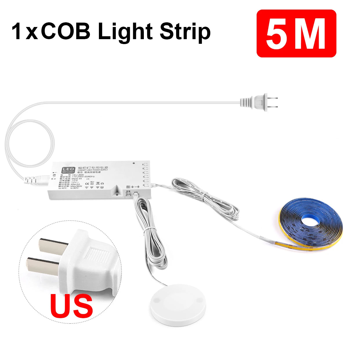 Smart Penetrable Wood COB LED Strip Touch Sensor Light 320Leds/m Warm/Neutral White Parallel Lights Kitchen Backlight Lighting