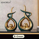 Ceramics Statue Exquisite Home Decor Modern Abstract Art Statue Ornaments Sculpture Decoration for Living Room Table Centerpiece