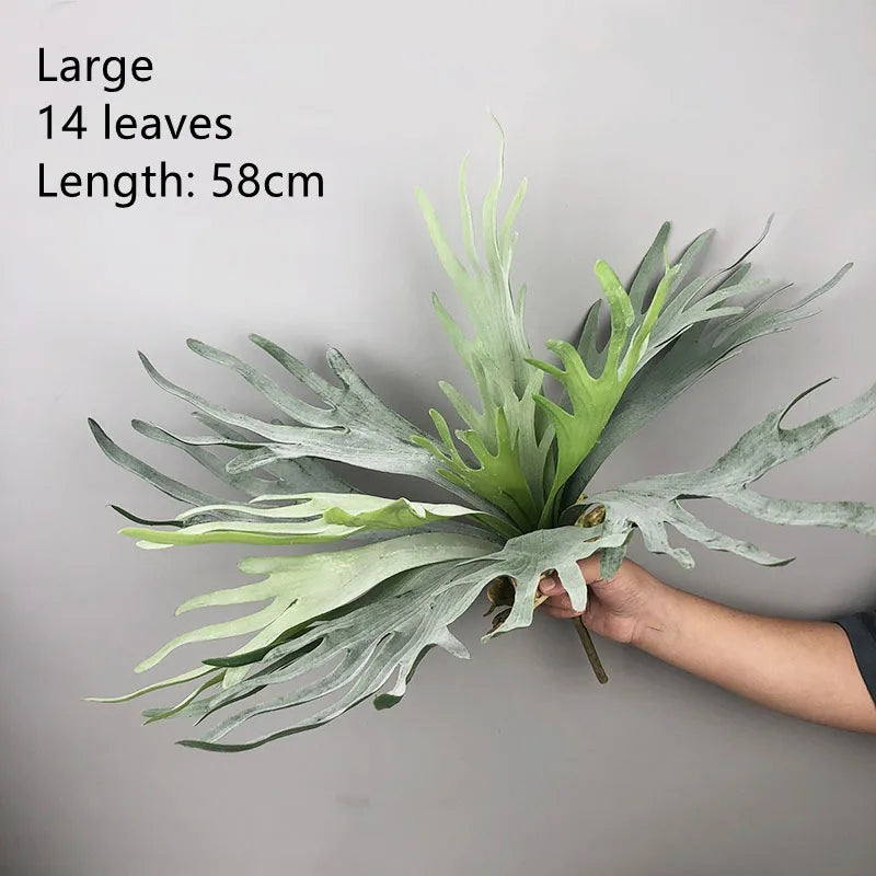 New Artificial Deer Antler Leaves Pteridophyte Artificial Flower Succulents Plants for Home Wedding Outdoor Floor Decoration