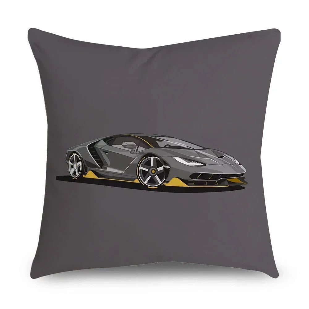 New Sports Car Cushion Cover Full Body Cartoon Pattern Pillow Case for Home Sofa Car Decor Pillowcase 45cm*45cm