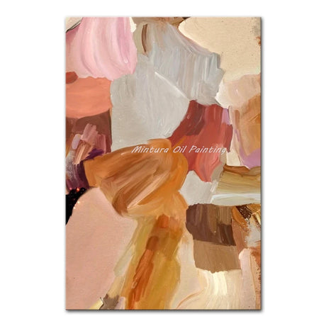 Mintura,Handpainted Abstract Color Block Oil Painting on Canvas Frameless Poster Wall Art Picture Modern Home Decoration Artwork