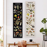 Floral & Plants Chart Vertical Tapestry Mushrooms Wall Hanging Reference Illustrative Botanical Art Tapestry Flowers Home Decor
