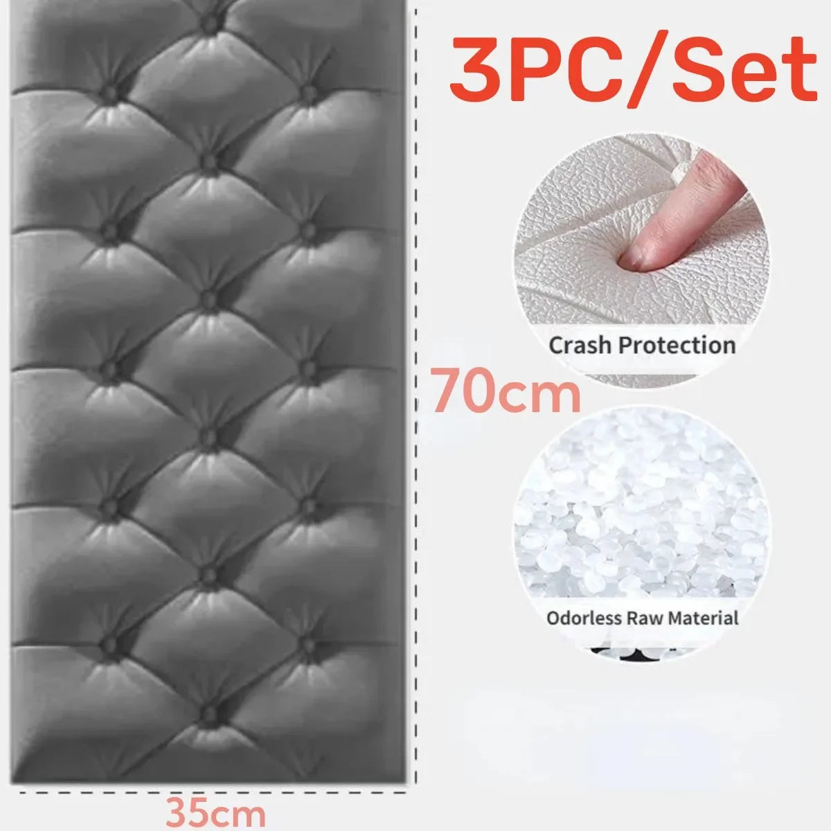 70X35CM 3PCS/SET 6PC/SET Self-adhesive 3D Brick Wallpaper PE Foam Wall Panels Stickers Waterproof Wallpaper Home Decoration