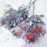 Artificial Flowers Short Branch Crab Claw 2 Fork Pincushion Festival Garland Vase for Home Wedding Room Decoration Fake Planting