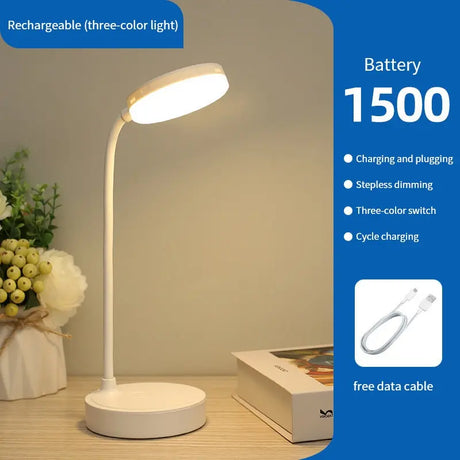 LED Eye Protection Desk Lamp,Adjustable Dimming In Three Levels,Can Switch Between White Light And Warm Light -USB Night Light